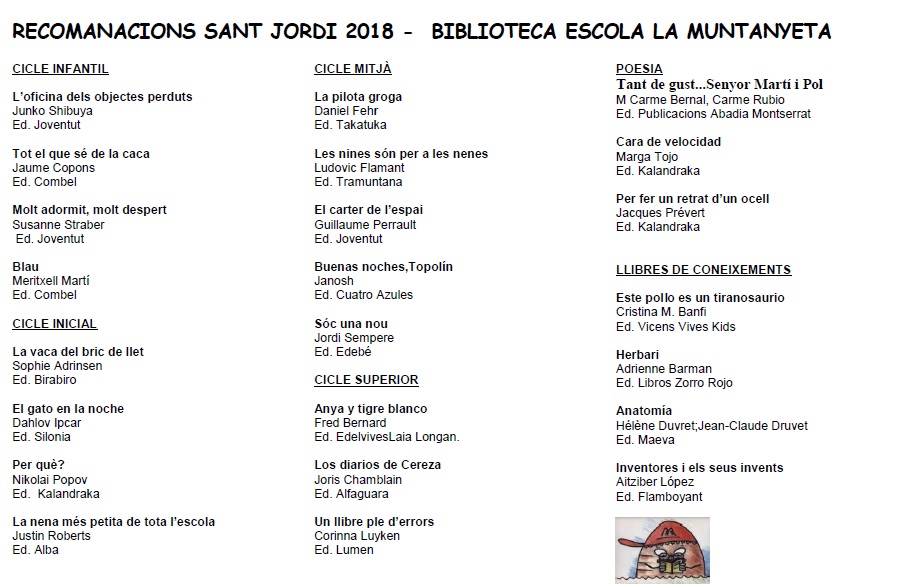 recomanacions llibres sant jordi